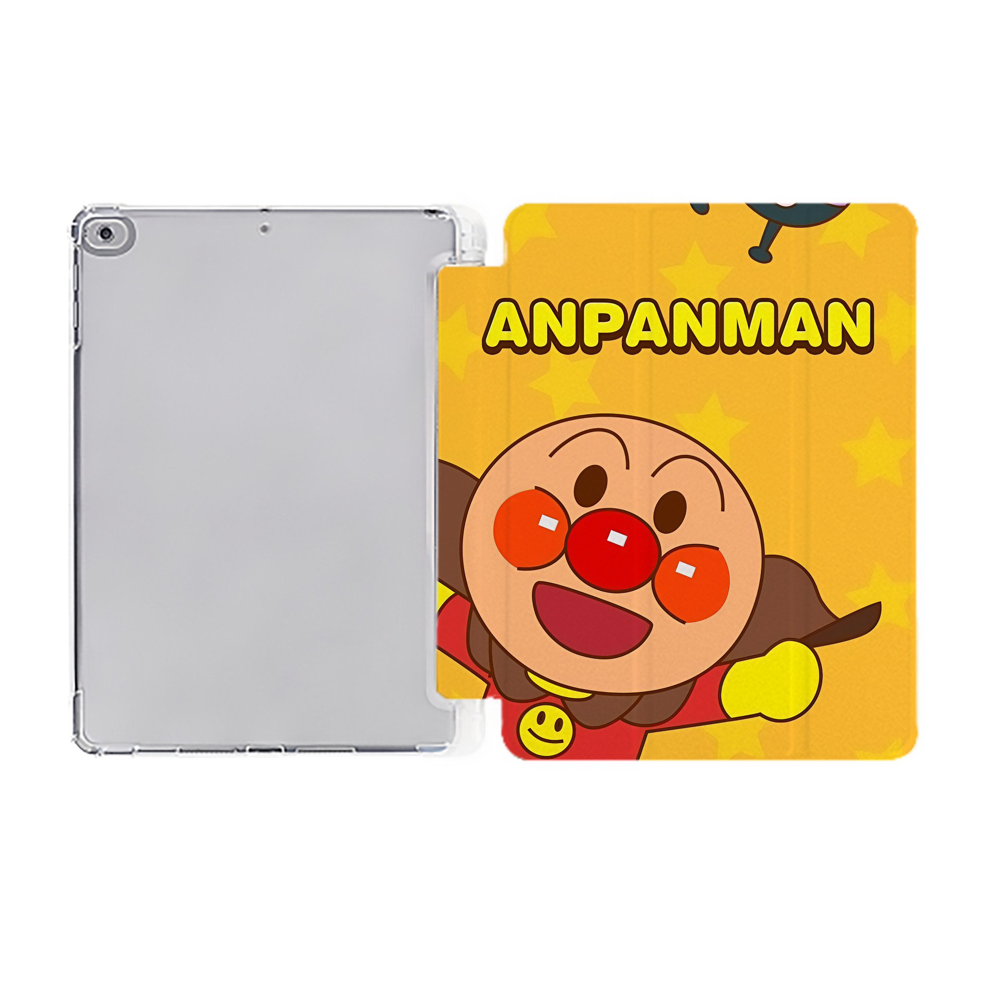（画像用） アンパンマン Anpanman IPad ケース ペン収納付き 三つ折りスタンド PUレザー×シリコン 対応機種9.5/10.5/10.9インチ